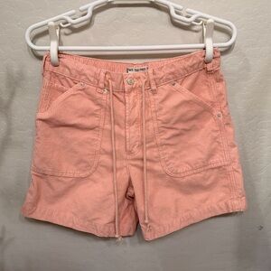 We The Free Peach Corduroy Drawstring High-Rise Shorts Bermuda